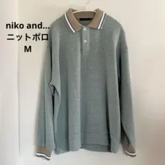 NIKO AND... グリーンニットポロシャツ M