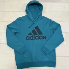 【adidas】ビッグロゴパーカー 緑　サイズL