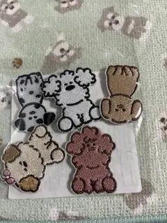 犬の刺繍ワッペン 5個セット