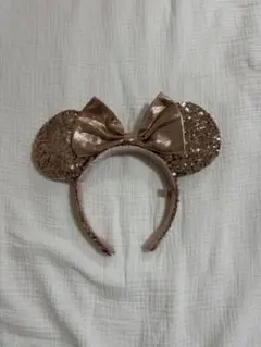 ディズニーカチューシャ スパンコール　ピンクゴールド