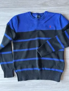 Polo Ralph Lauren 黒と青のストライプセーター 160