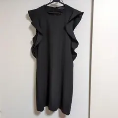 ZARA WOMAN ブラック フリル袖 ワンピース★S