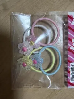 花モチーフ ヘアゴム 4個セット