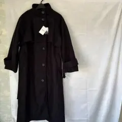 底値です12/16まで GRL 新品 黒 ロングコート トレンチタイプ F