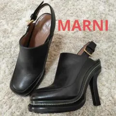 【大幅値下げ】マルニ　MARNI　ブラック　ヒール　パンプス　24 新品未使用のサムネイル