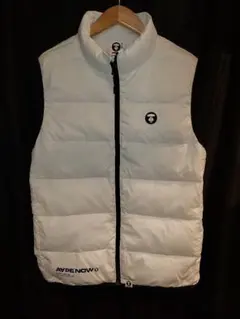 A BATHING APE ホワイト ダウンベスト L - メルカリ