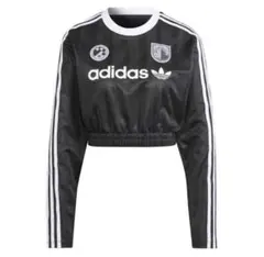 adidas クロップド長袖Tシャツ ブラック