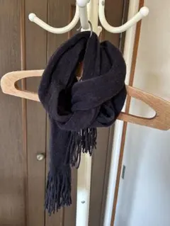 黒 マフラー フリンジ付き