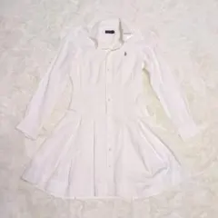 未使用　ポロラルフローレン サイズ2 シャツワンピース カラーポニーロゴ刺繍