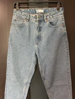 ZARA ライトブルー ハイウエストデニムパンツ