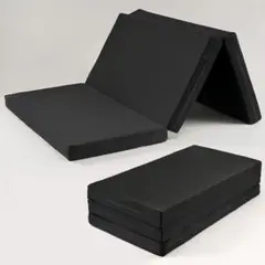 折りたたみマットレス 厚さ10㎝ 三つ折り ダブル 140×195㎝ ブラック