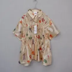 新品タグ付 スカラー　161662：おしゃれネコちゃん柄シアーシャツのサムネイル