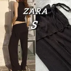ZARA テクスチャードタイパレオパンツ　S