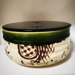 平水指 真塗割蓋 織部