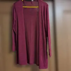 H&M　長袖 ロングカーディガン ボルドーのサムネイル