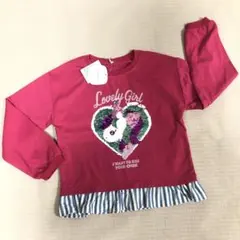 120cm 女の子リバーシブルスパンコールユニコンTシャツ 新品