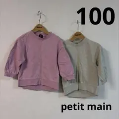 petit main オーガニックコットン 長袖カットソー ２枚セット 100