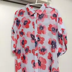 スコットクラブ 花柄シースルーシャツ 半袖のサムネイル