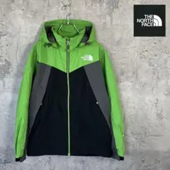 ザノースフェイス　ハイベント　マウンテンパーカー　ナイロン　緑×黒　メンズXS