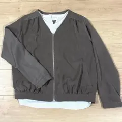 【新品未使用2点セット】ノーカラージャケット/ ブラウス