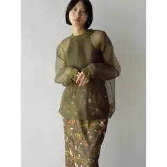 ヤマダヤ　ラディエイト　ルーズシルエットシアーブラウス　長袖トップスのサムネイル