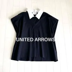UNITED ARROWS ミニマル フリル ポロニット黒 半袖 襟 美品 - メルカリ