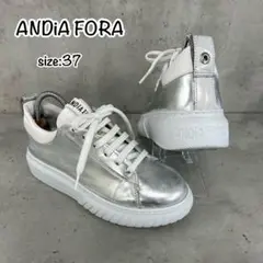 ANDiA FORA レースアップ シューズ スニーカー シルバー サイズ37