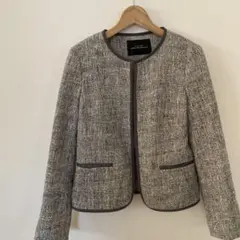 GREEN LABEL RELAXING ノーカラージャケット グレー