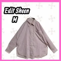 [Edit Sheen] ストライプ　スリット　フィッシュテール　ゆったりシャツ