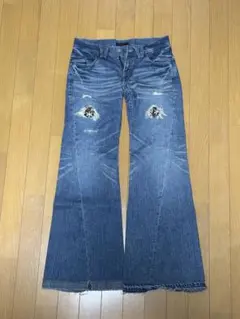 Y2K フレアデニム 装飾 グランジ系 ギャル 平成　archive