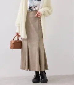 チェック柄フレアロングスカート