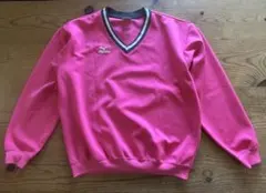 美品　MIZUNO ミズノ 長袖　 Vネック　トレーナー　ピンク　サイズＯ