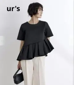 【美品】ur's アシンメトリーフリルドッキングTシャツのサムネイル