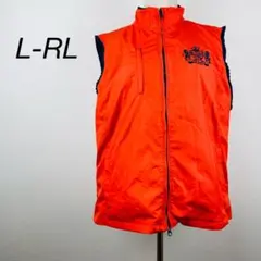 POLO RALPH LAUREN L-RL ナイロンベスト 蛍光オレンジ XL