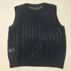 UNIQLO ブラックノースリーブ メッシュニット XL