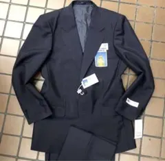 新品 A6 L メンズスーツ 英国製生地 艶感 ネイビー セットアップ 高級