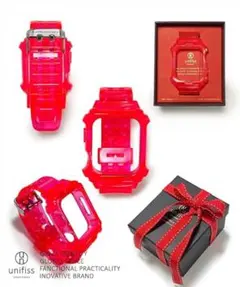 アップルウォッチ バンド コンパチブル 38/40mm クリア 透明 ピンク