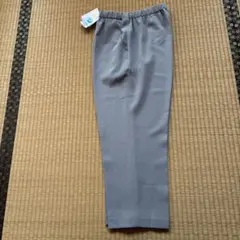 婦人服グレー スラックス ゴムウエスト　シニアミセス用パンツ