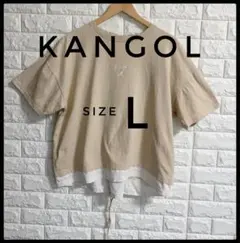 ✴︎KANGOL✴︎バックデザインＴシャツ ✴︎ ベージュ Lサイズ✴︎