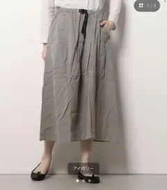 Gramicci SUCKER TALECUT SKIRT ストライプ グリーン