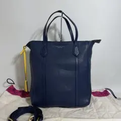 2605-24｜美品｜トリーバーチ 2WAYトートバッグ レザー ネイビー