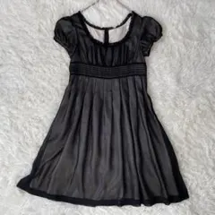 LAISSE PASSE　フリルパフスリーブドレスワンピース　38◆A578