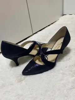 DIANNA ネイビー ポインテッドトゥパンプス