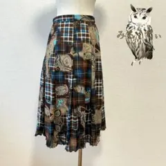 y2k 水色チェック　スカート