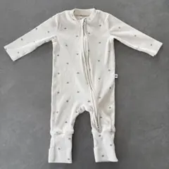 66サイズ★Marine Blue マリンブルー ダブルジップ ロンパース