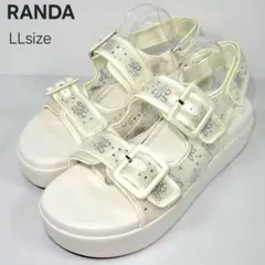 ランダ　サンダル　LLsize ホットフィックスモノグラム　ホワイト　ストラップのサムネイル