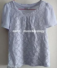earth music&ecology ライトブルー半袖トップス