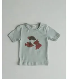 monmimi （XL） Tシャツ ミントカラー 魚プリント（未開封）のサムネイル