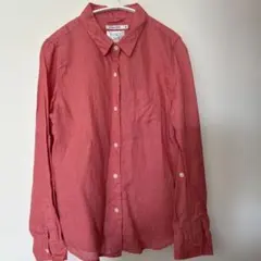GLOBAL WORK フレンチリネン 長袖シャツ M ピンク