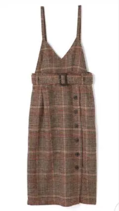 チェック柄キャミソールワンピース　サロペット